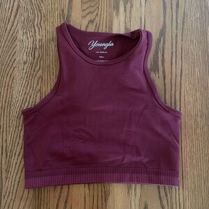 YoungLA Burgundy Cropped Tank Top